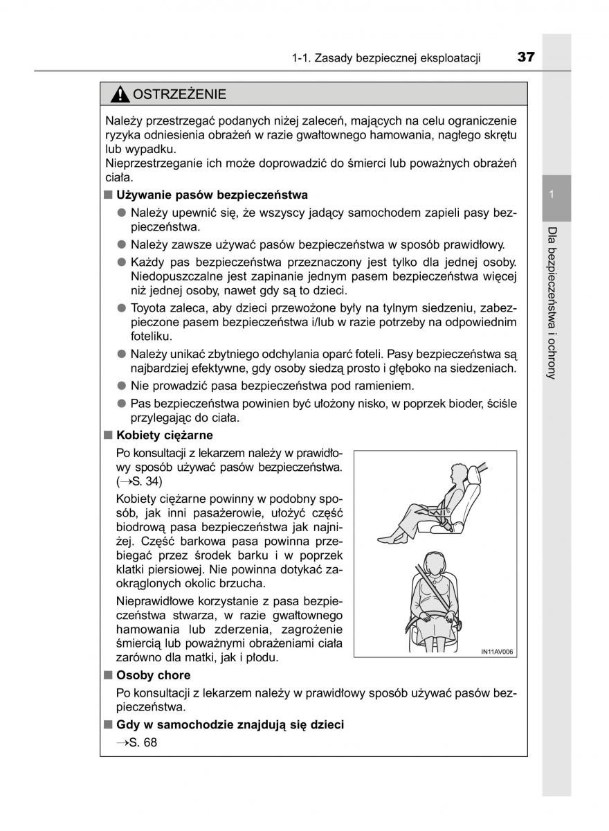 Toyota Avensis IV 4 instrukcja obslugi / page 37