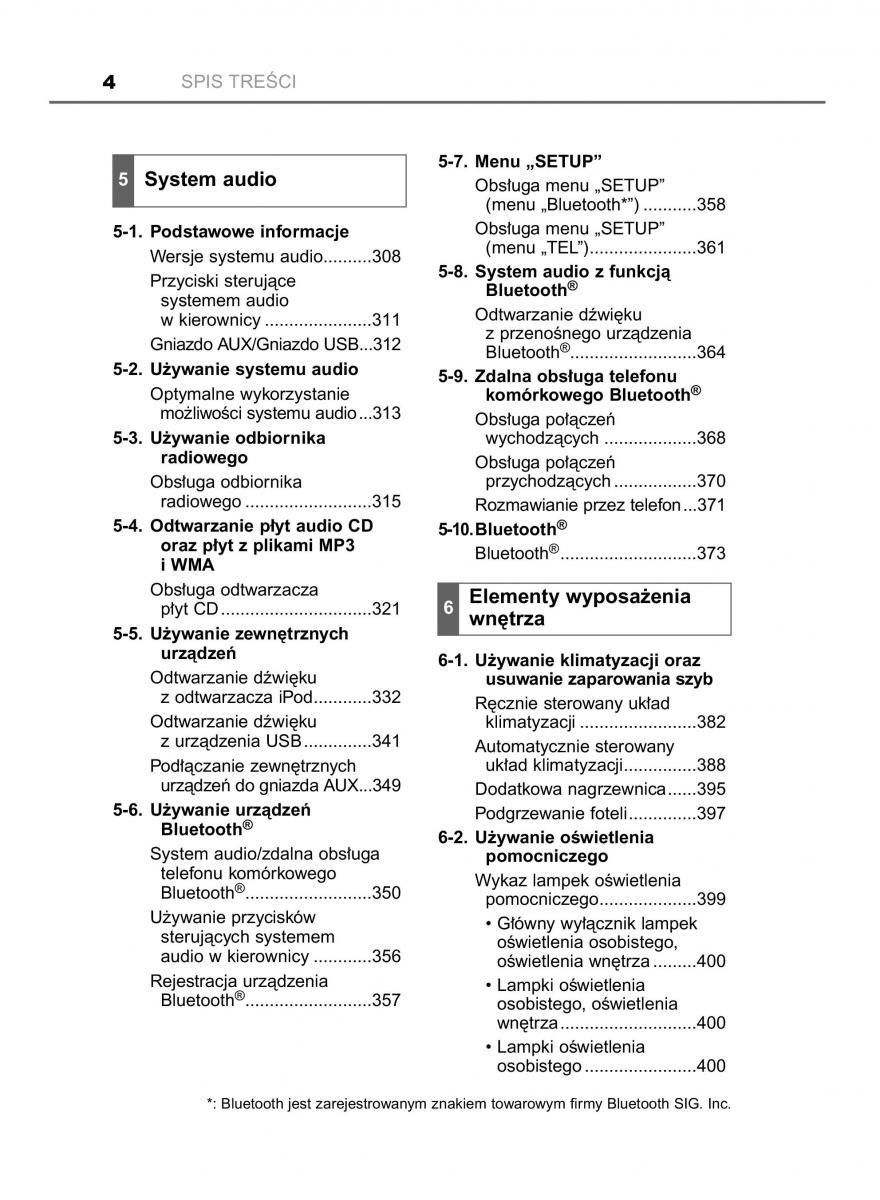 Toyota Avensis IV 4 instrukcja obslugi / page 4