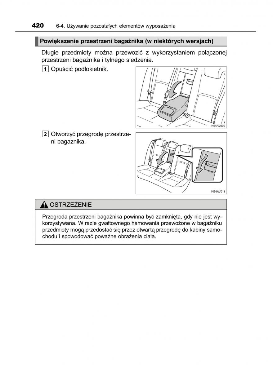 Toyota Avensis IV 4 instrukcja obslugi / page 420