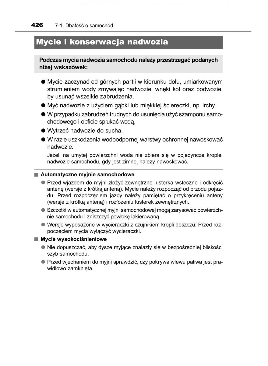 Toyota Avensis IV 4 instrukcja obslugi / page 426