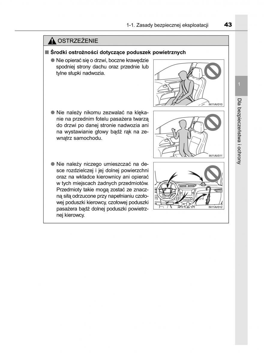 Toyota Avensis IV 4 instrukcja obslugi / page 43