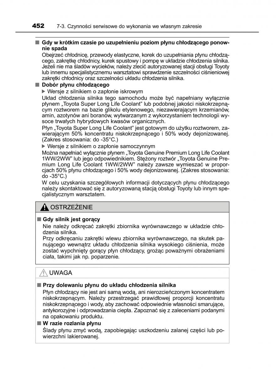 Toyota Avensis IV 4 instrukcja obslugi / page 452