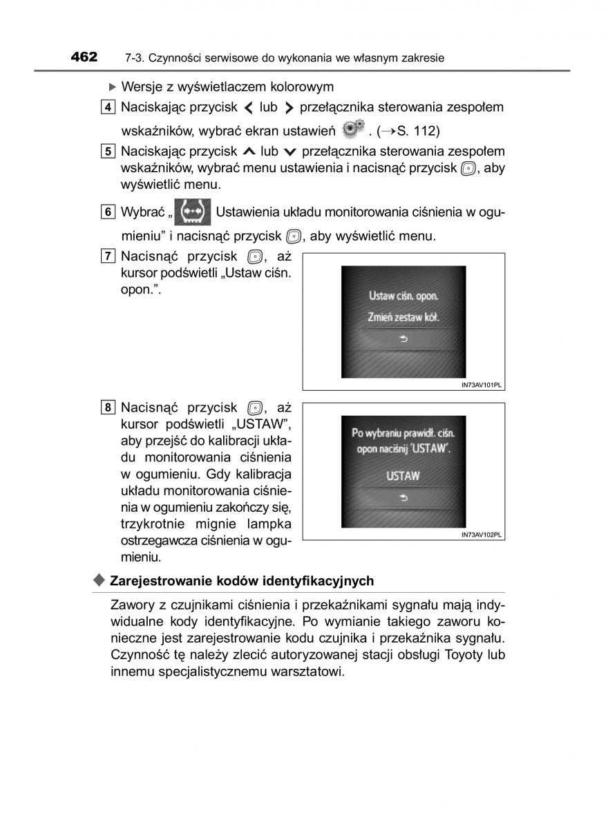 Toyota Avensis IV 4 instrukcja obslugi / page 462