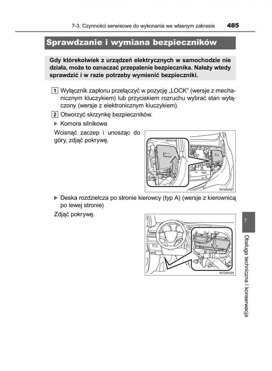 Toyota Avensis IV 4 instrukcja obslugi / page 485