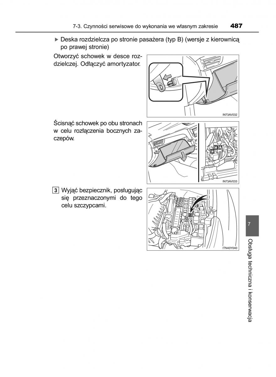 Toyota Avensis IV 4 instrukcja obslugi / page 487