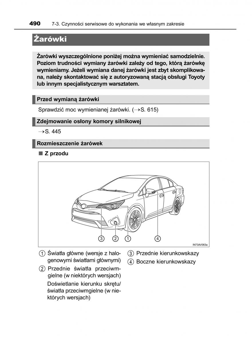 Toyota Avensis IV 4 instrukcja obslugi / page 490