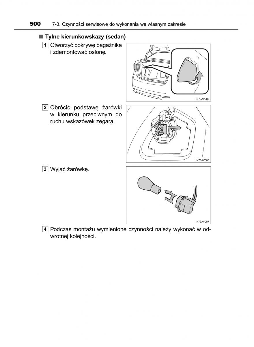 Toyota Avensis IV 4 instrukcja obslugi / page 500