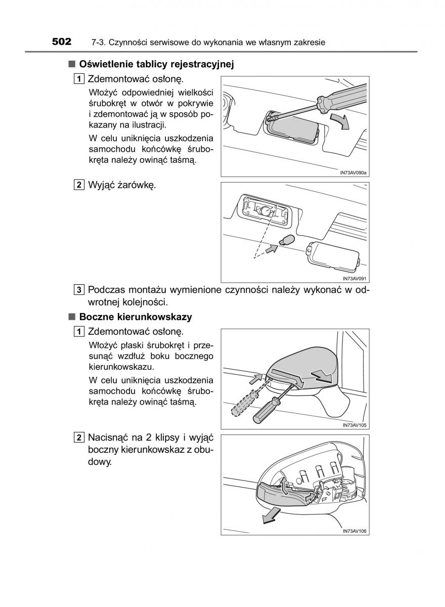 Toyota Avensis IV 4 instrukcja obslugi / page 502