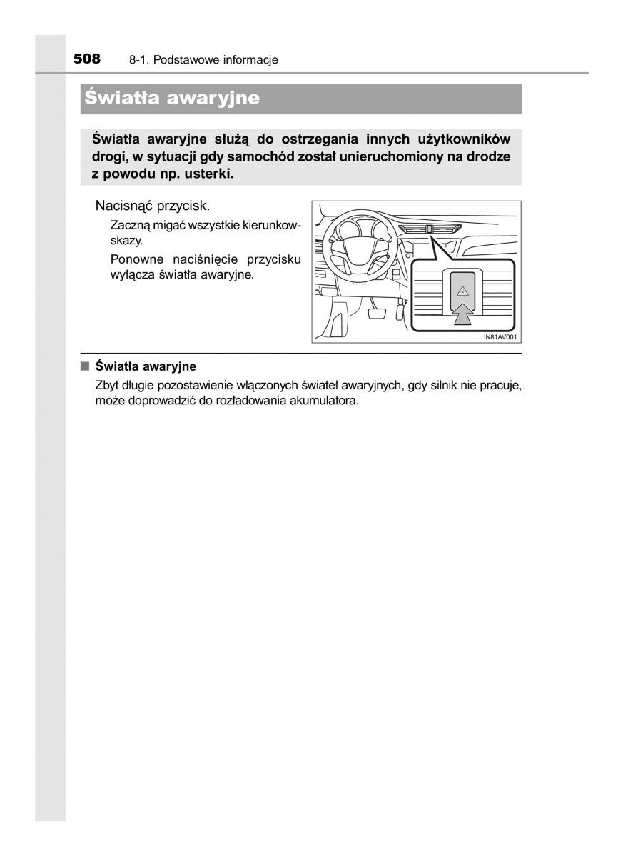 Toyota Avensis IV 4 instrukcja obslugi / page 508