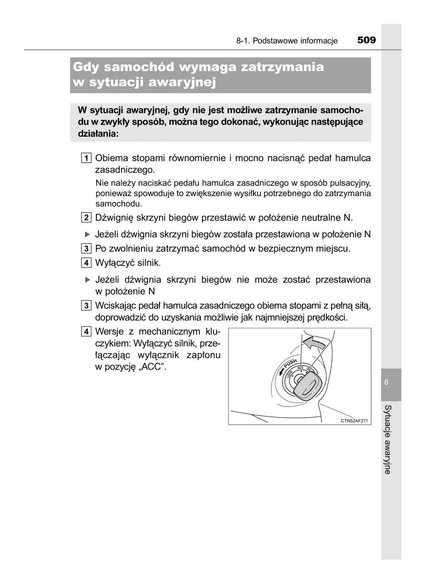 Toyota Avensis IV 4 instrukcja obslugi / page 509