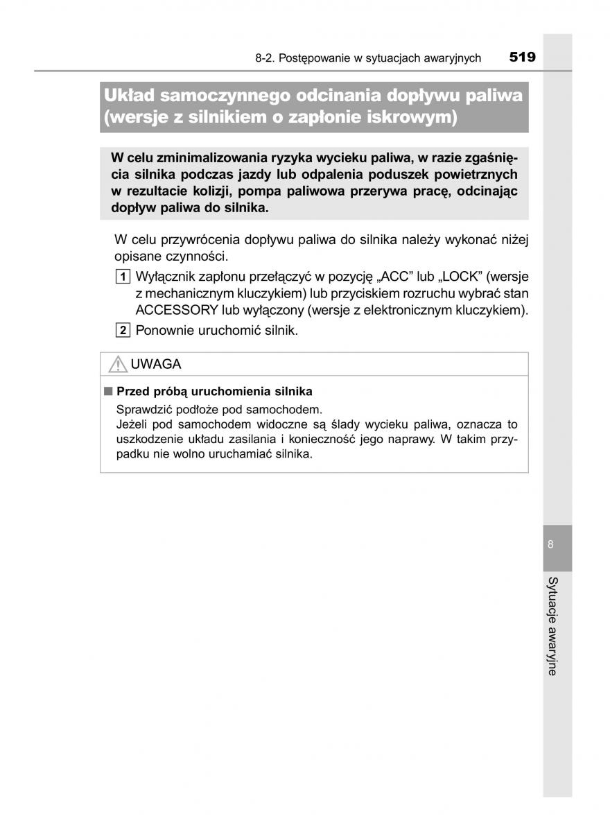 Toyota Avensis IV 4 instrukcja obslugi / page 519