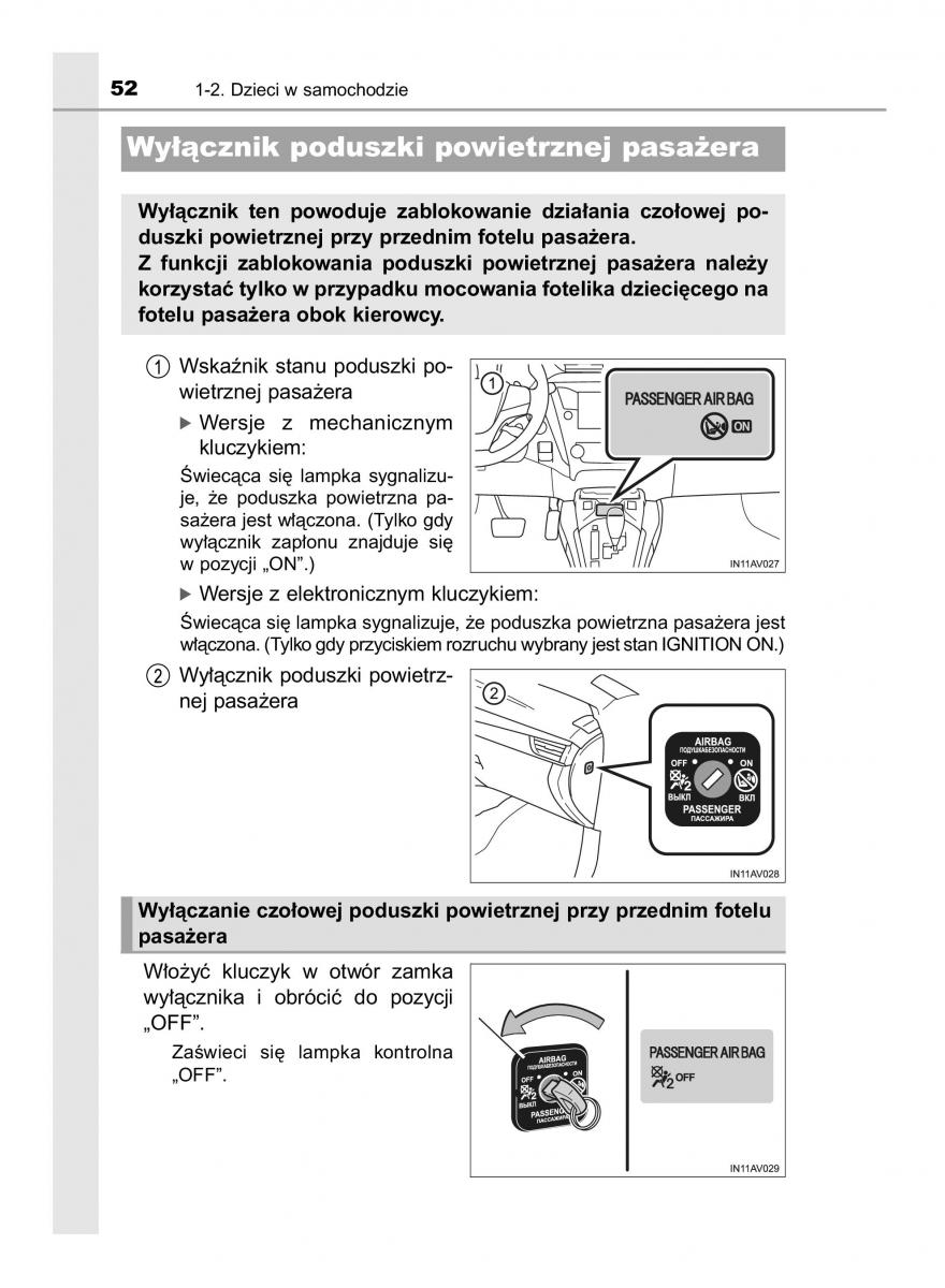 Toyota Avensis IV 4 instrukcja obslugi / page 52