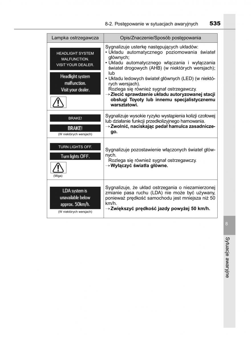 Toyota Avensis IV 4 instrukcja obslugi / page 535