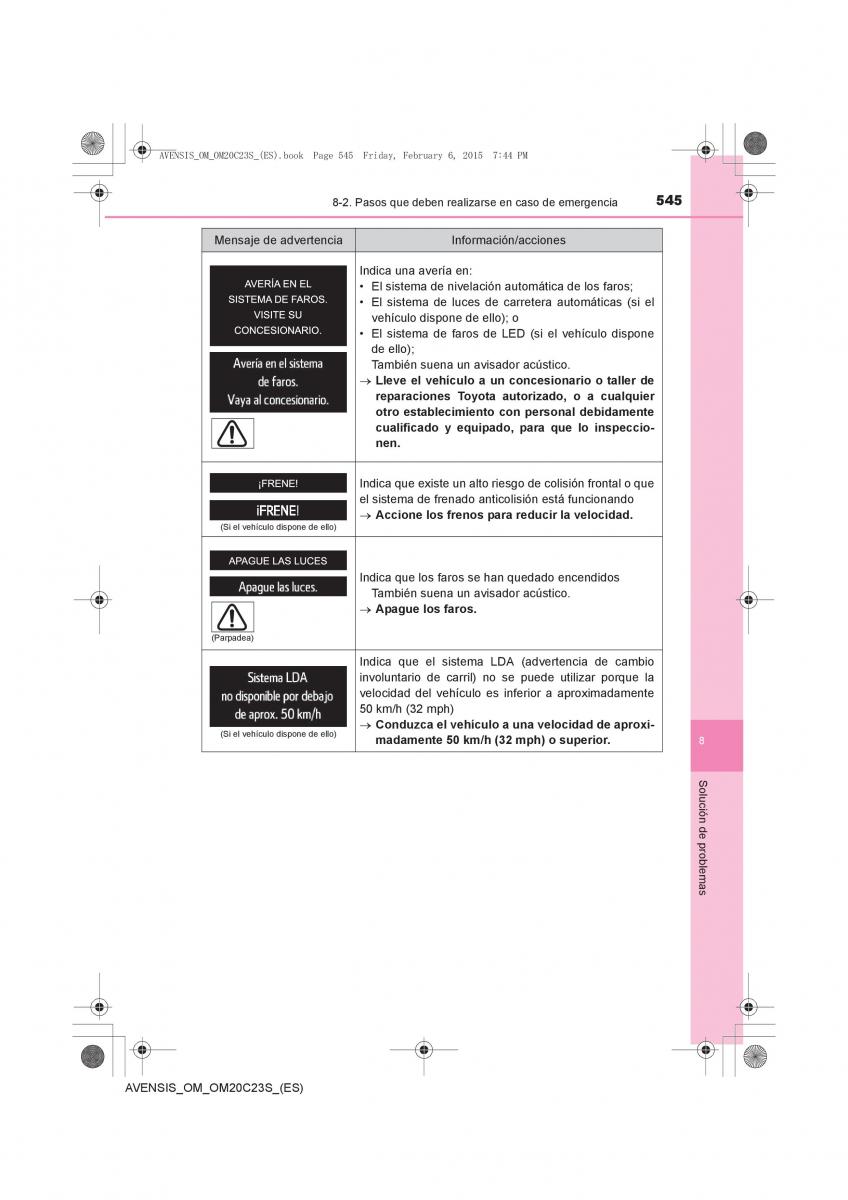 Toyota Avensis IV 4 manual del propietario / page 545