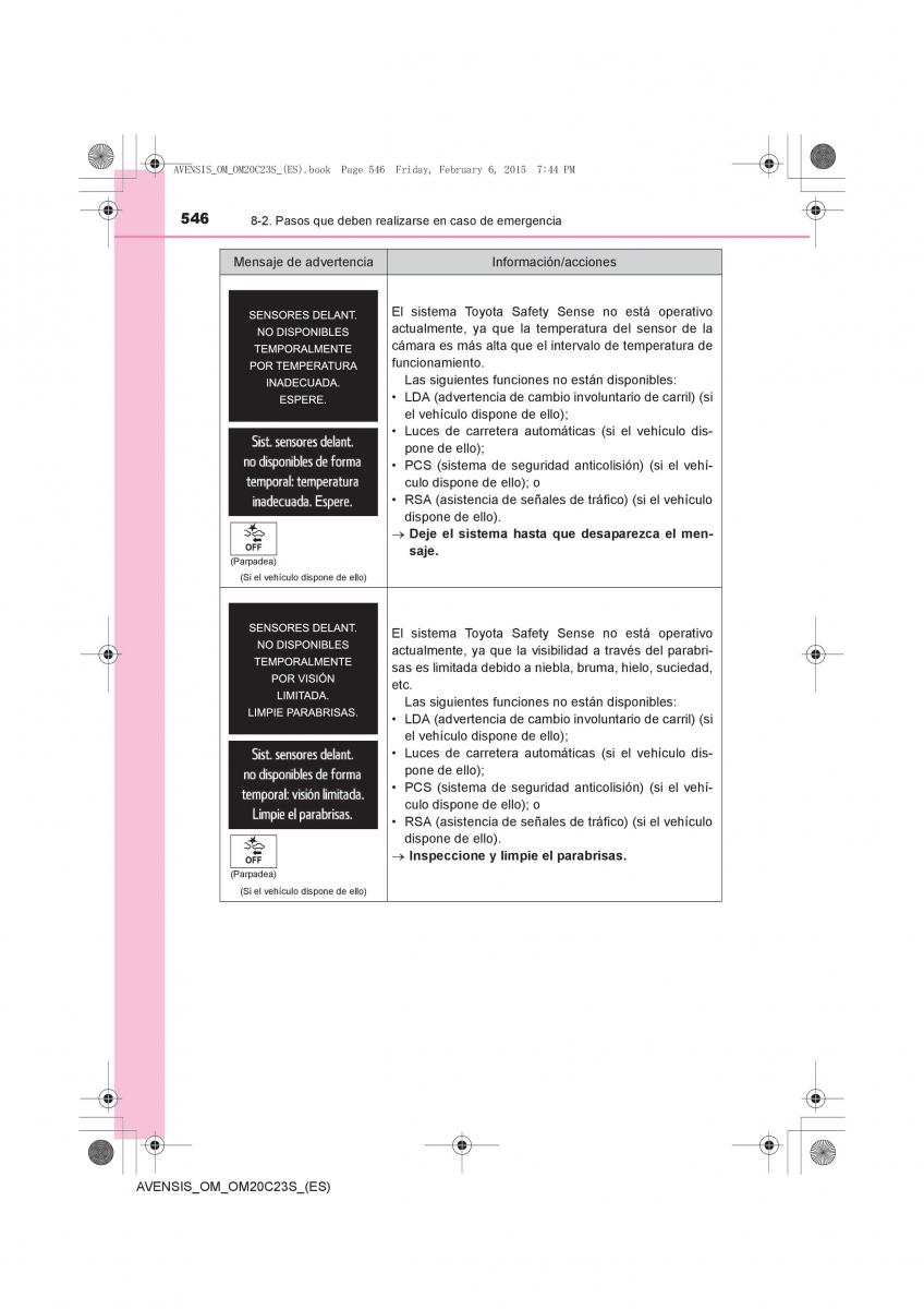 Toyota Avensis IV 4 manual del propietario / page 546