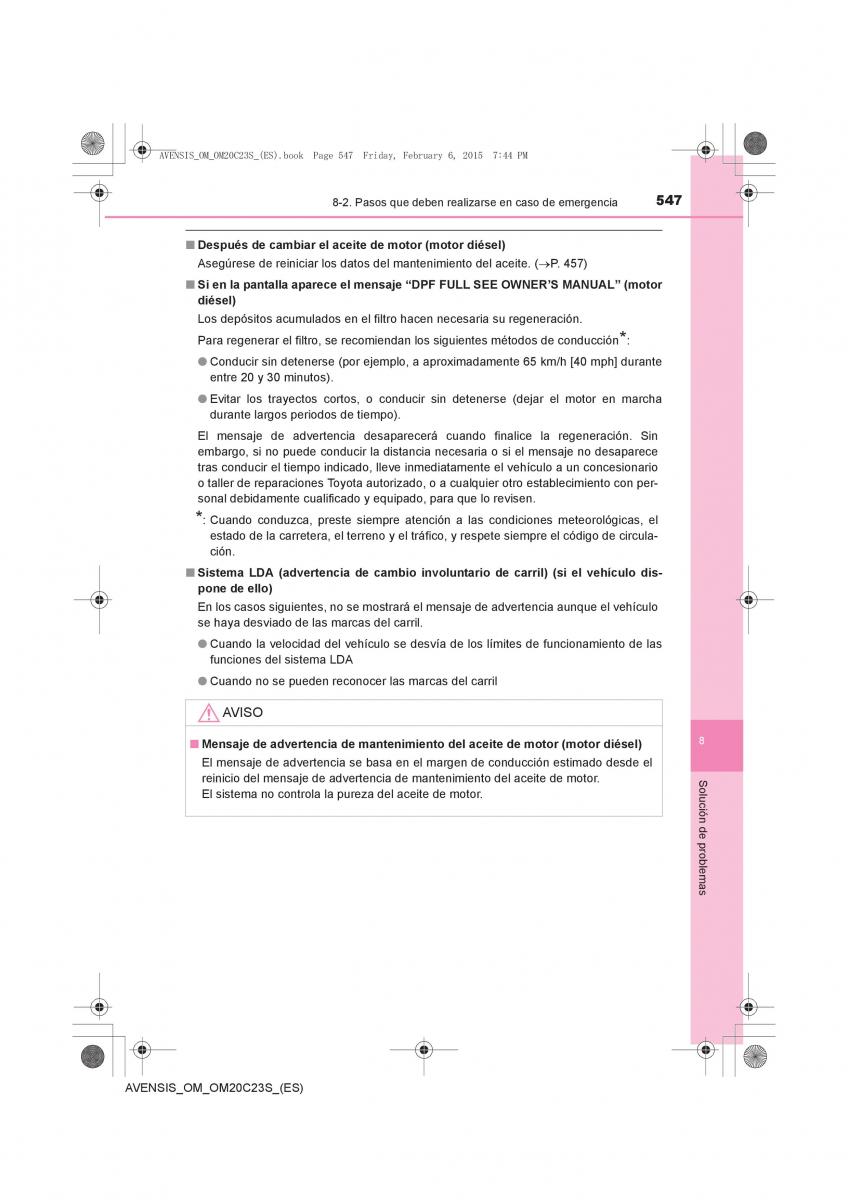 Toyota Avensis IV 4 manual del propietario / page 547