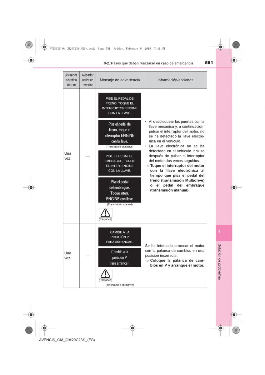 Toyota Avensis IV 4 manual del propietario / page 551