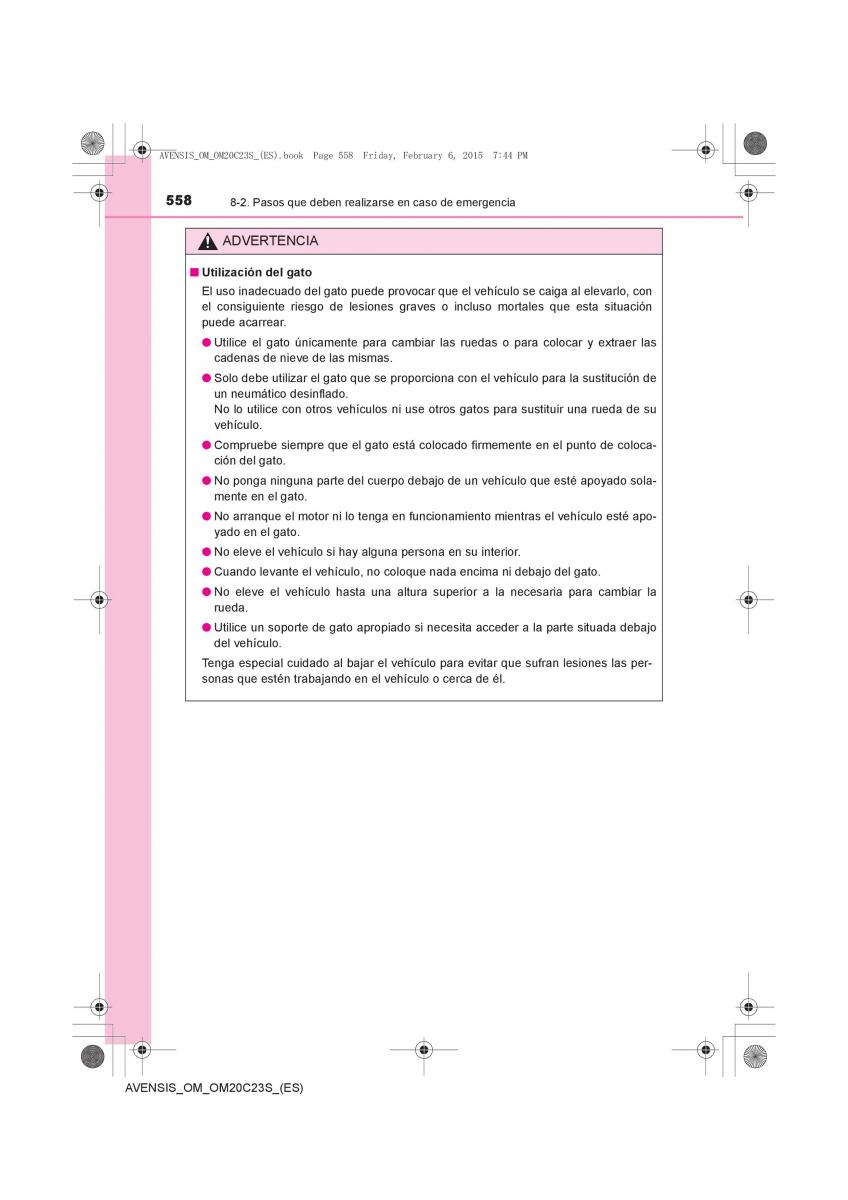 Toyota Avensis IV 4 manual del propietario / page 558