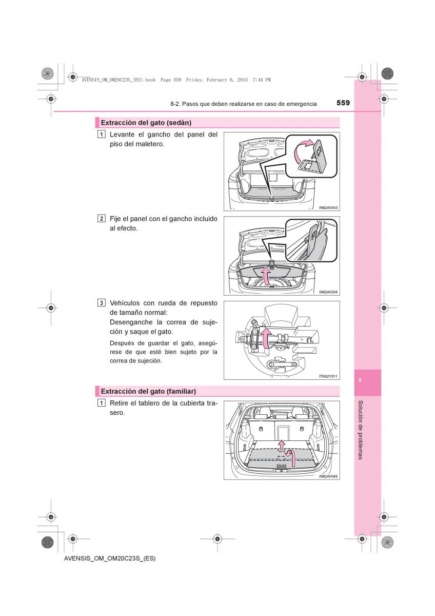 Toyota Avensis IV 4 manual del propietario / page 559