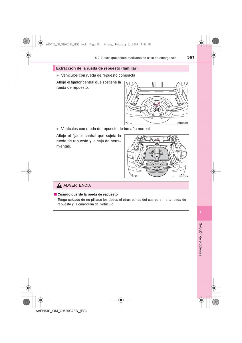 Toyota Avensis IV 4 manual del propietario / page 561