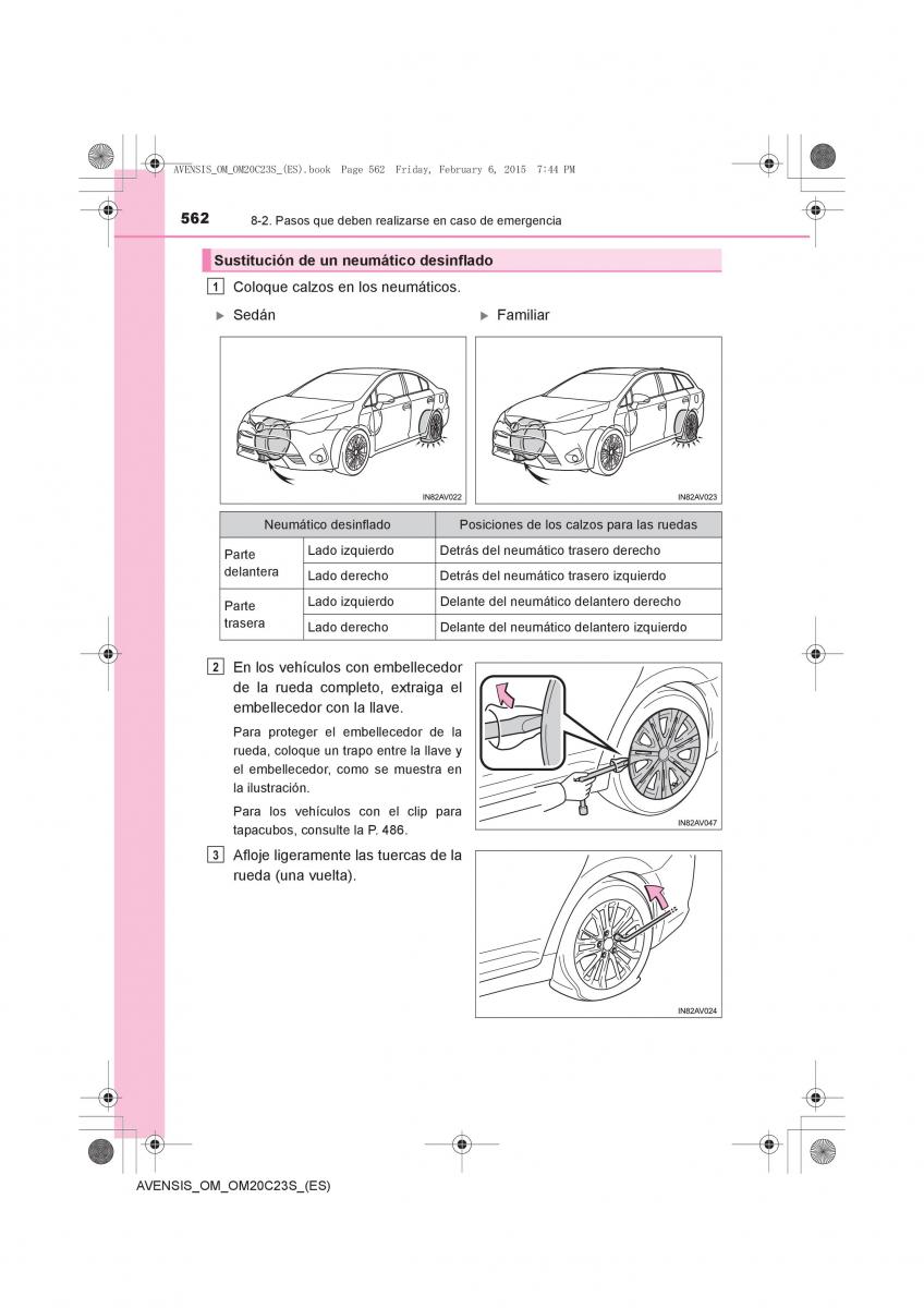 Toyota Avensis IV 4 manual del propietario / page 562