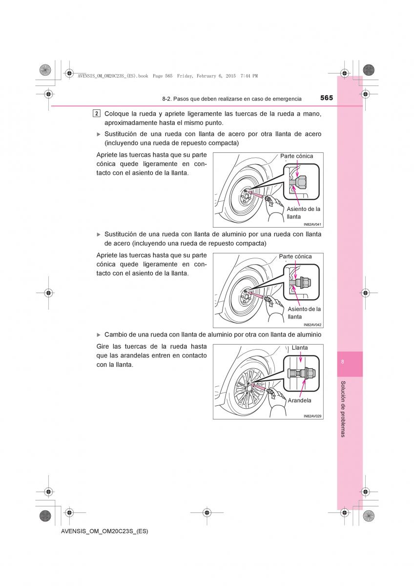 Toyota Avensis IV 4 manual del propietario / page 565