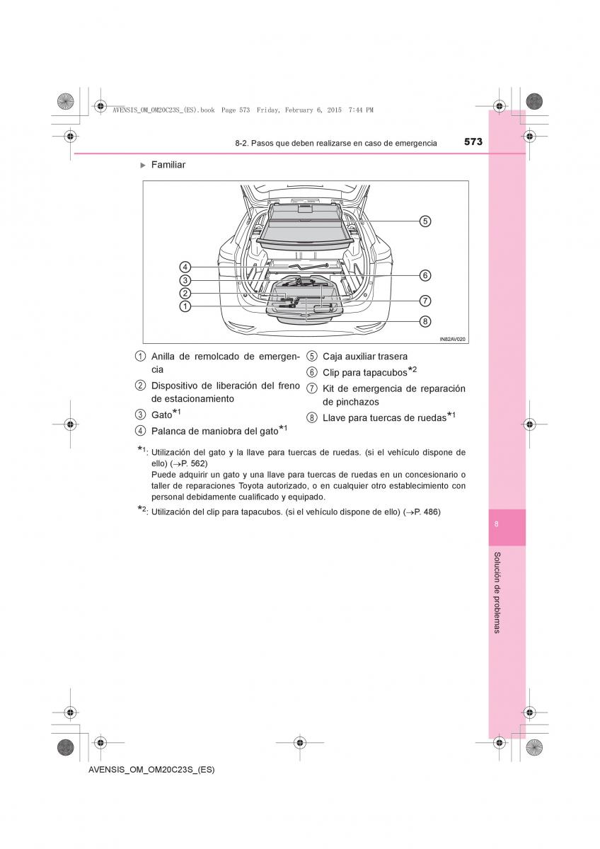 Toyota Avensis IV 4 manual del propietario / page 573