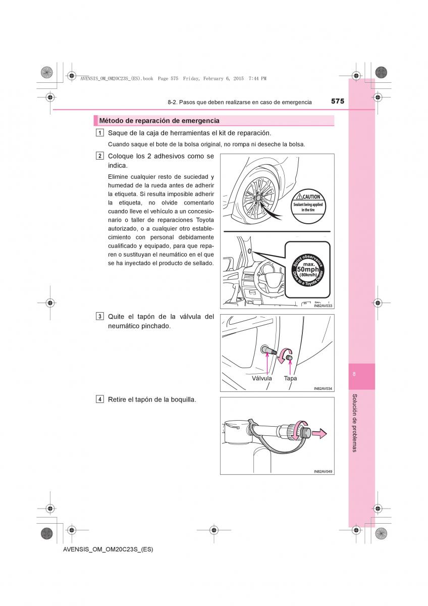 Toyota Avensis IV 4 manual del propietario / page 575