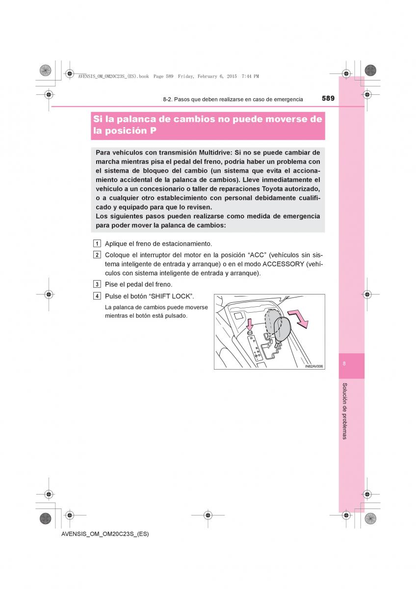 Toyota Avensis IV 4 manual del propietario / page 589