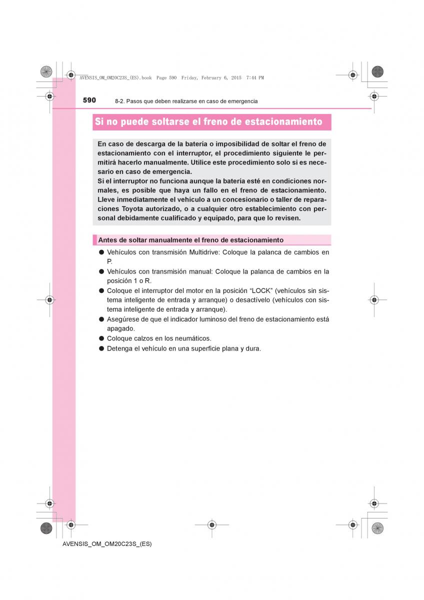 Toyota Avensis IV 4 manual del propietario / page 590