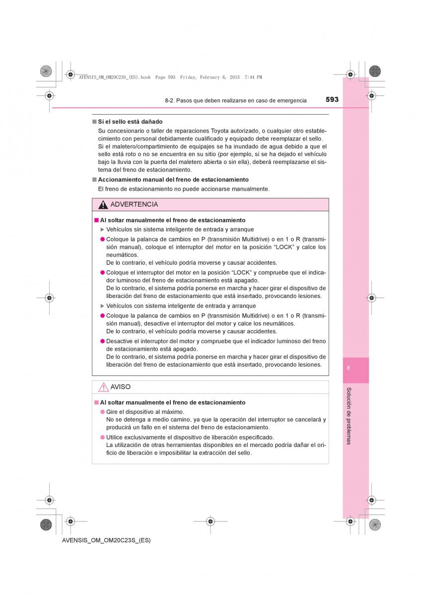 Toyota Avensis IV 4 manual del propietario / page 593