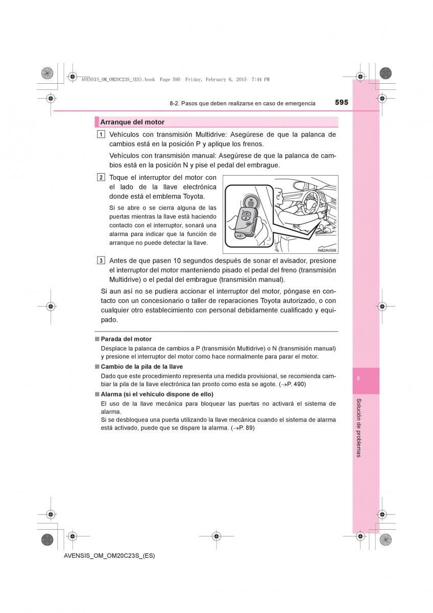 Toyota Avensis IV 4 manual del propietario / page 595