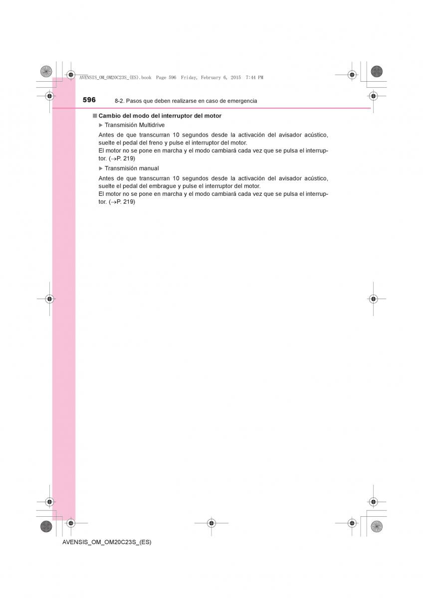 Toyota Avensis IV 4 manual del propietario / page 596