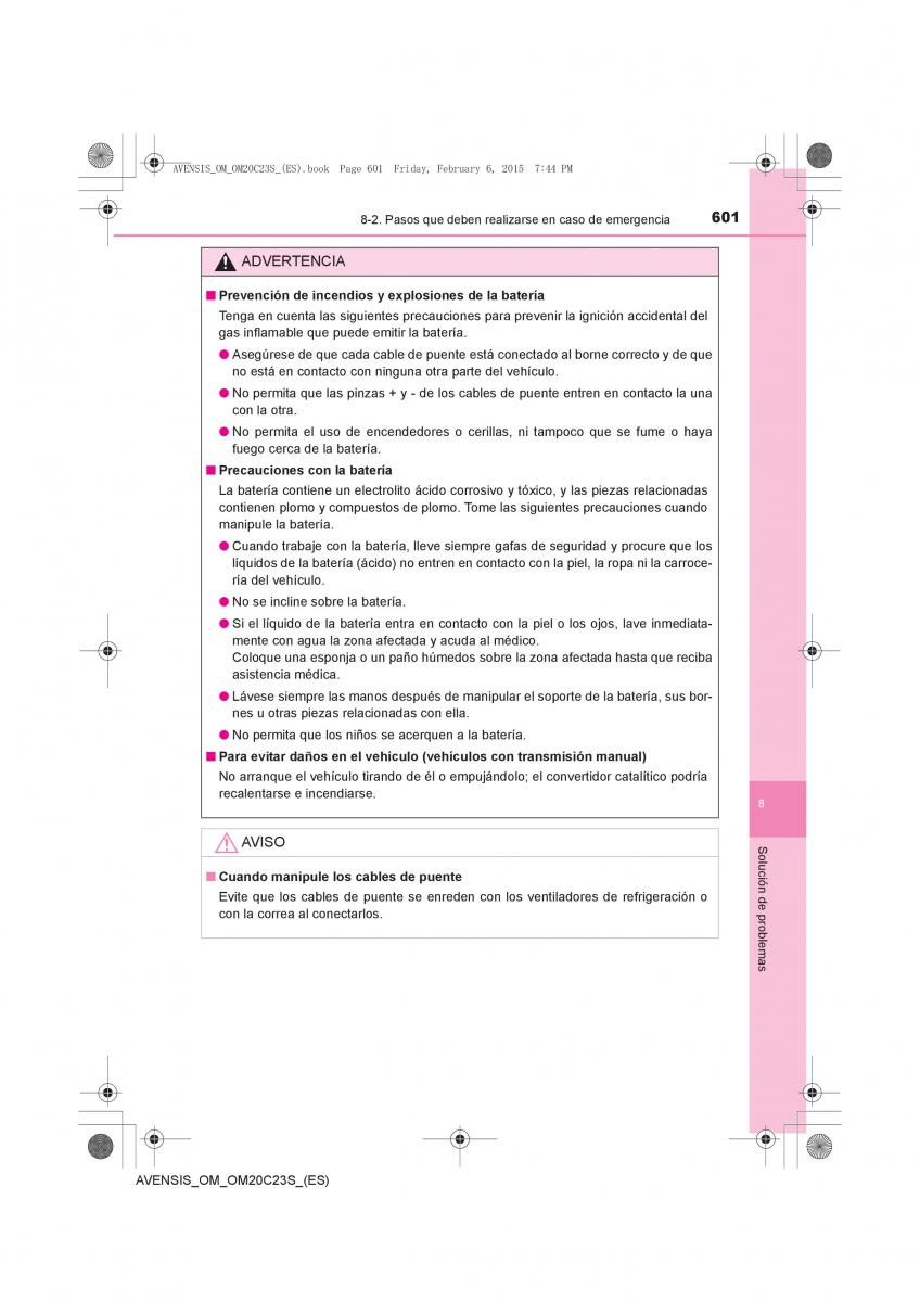 Toyota Avensis IV 4 manual del propietario / page 601