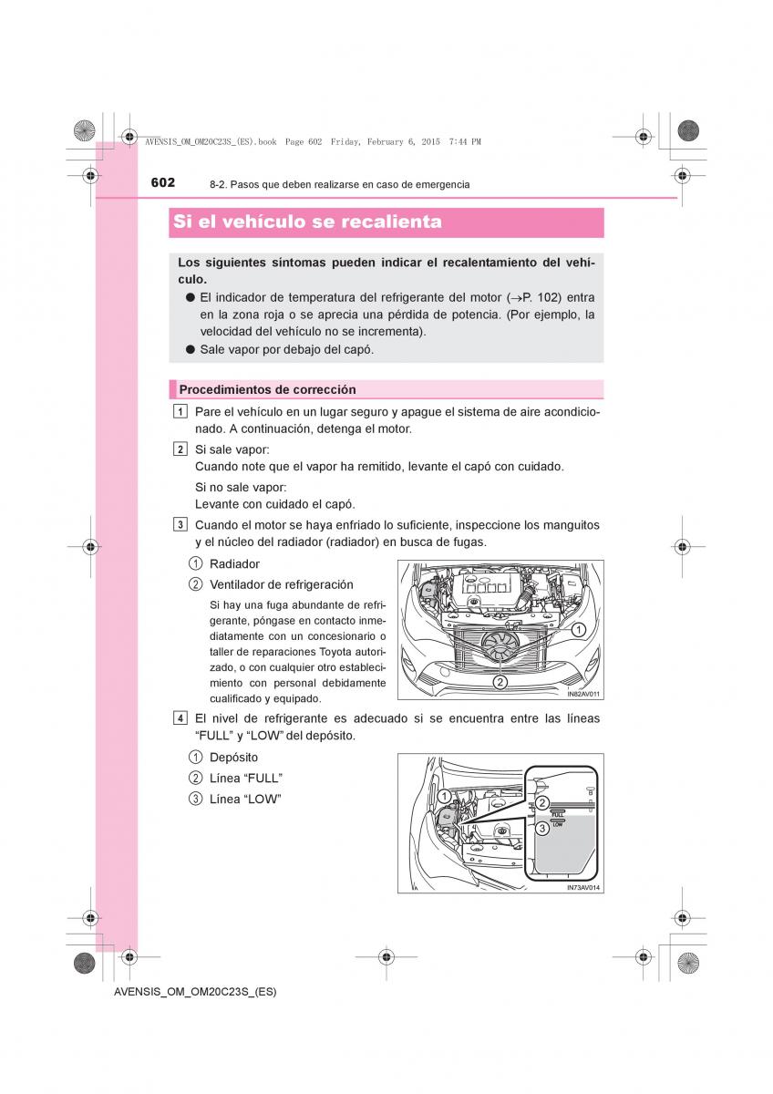 Toyota Avensis IV 4 manual del propietario / page 602