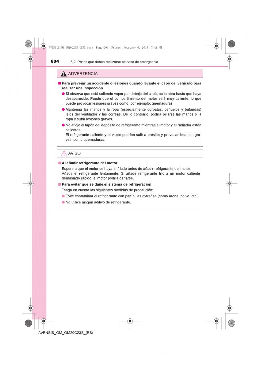 Toyota Avensis IV 4 manual del propietario / page 604