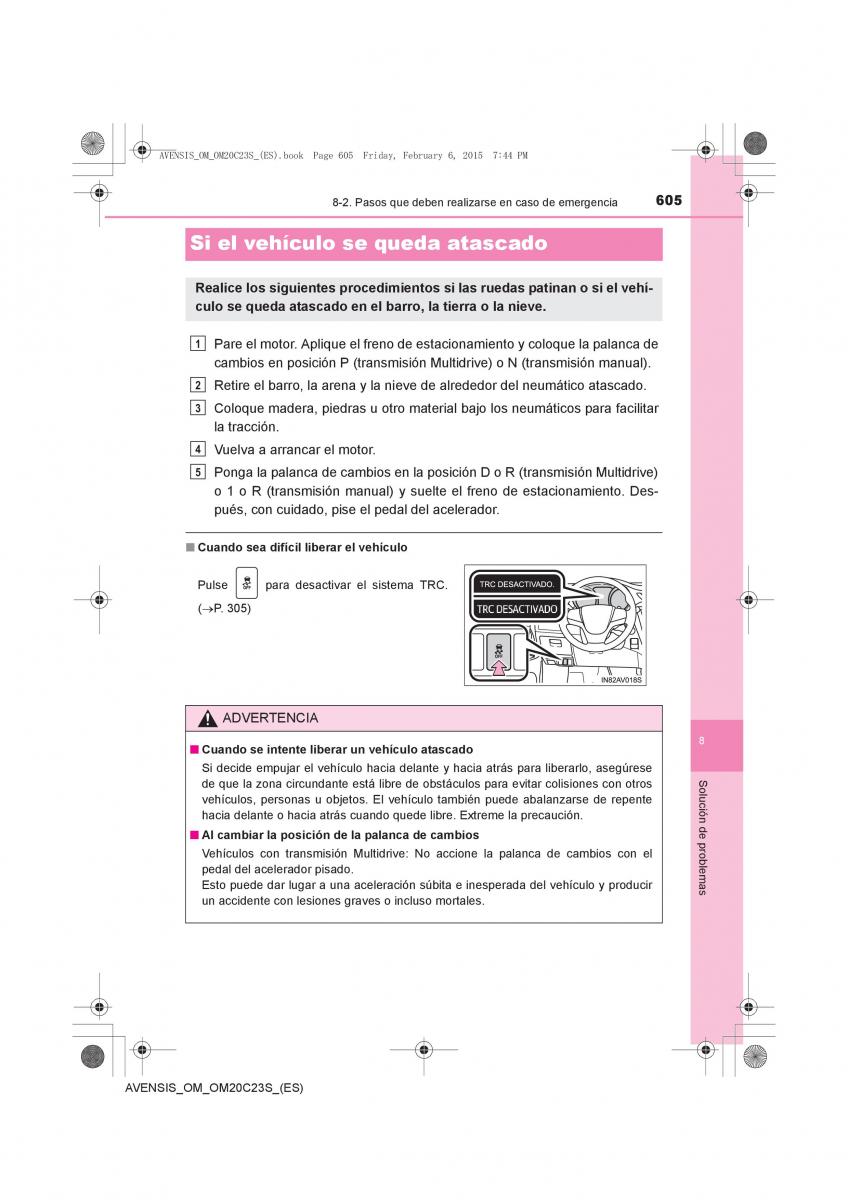 Toyota Avensis IV 4 manual del propietario / page 605