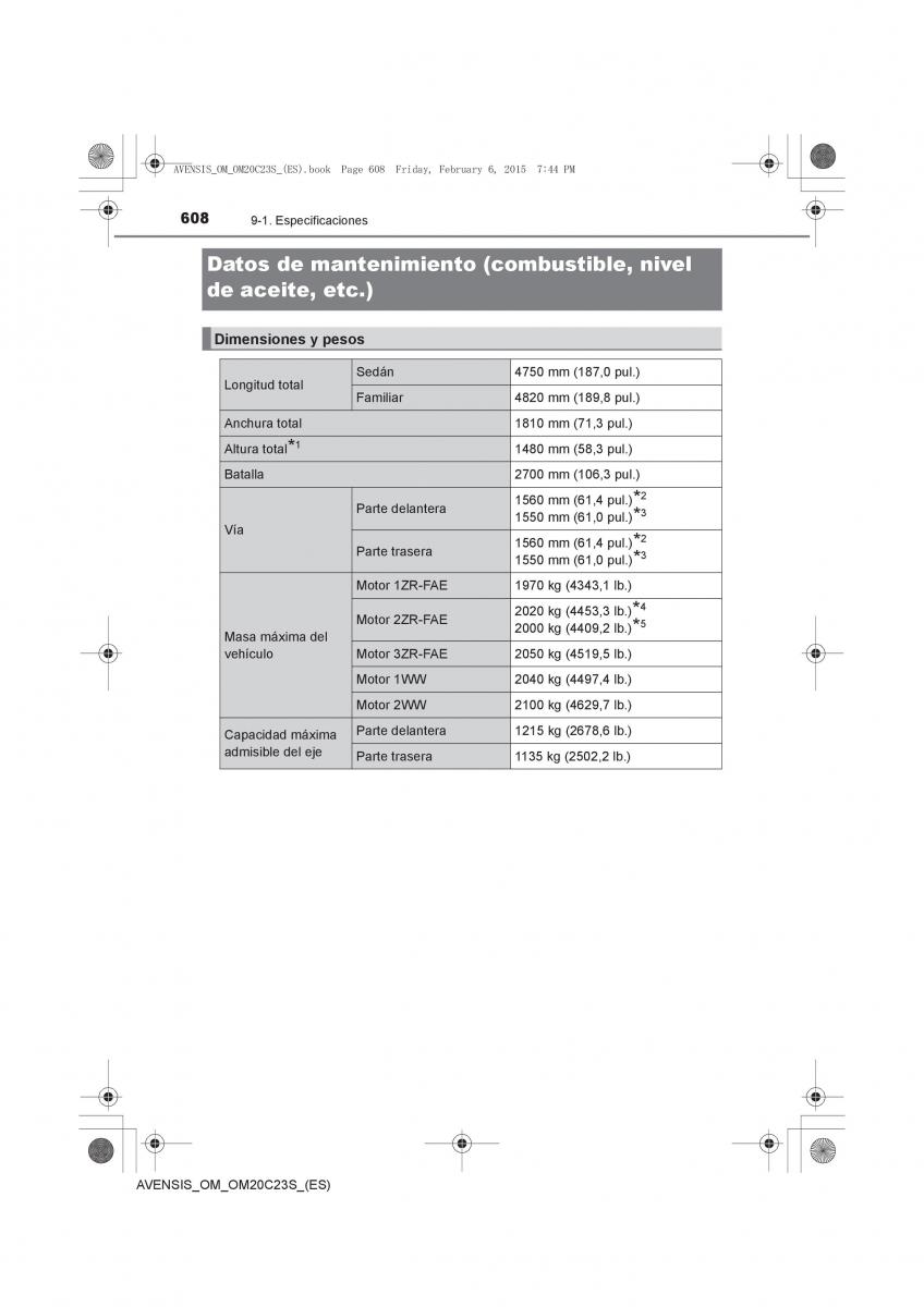 Toyota Avensis IV 4 manual del propietario / page 608