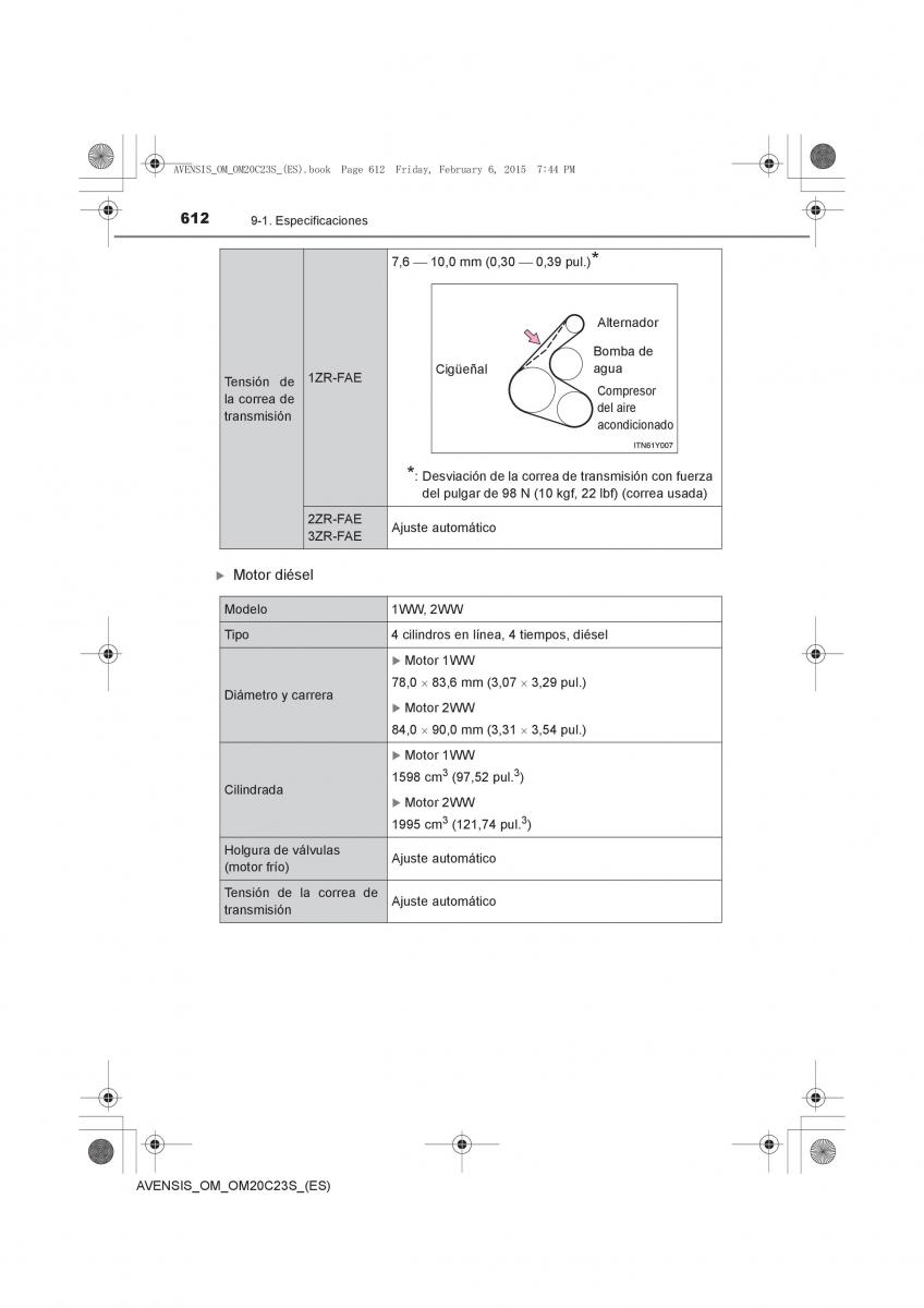 Toyota Avensis IV 4 manual del propietario / page 612