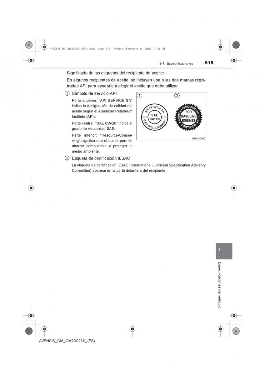 Toyota Avensis IV 4 manual del propietario / page 615