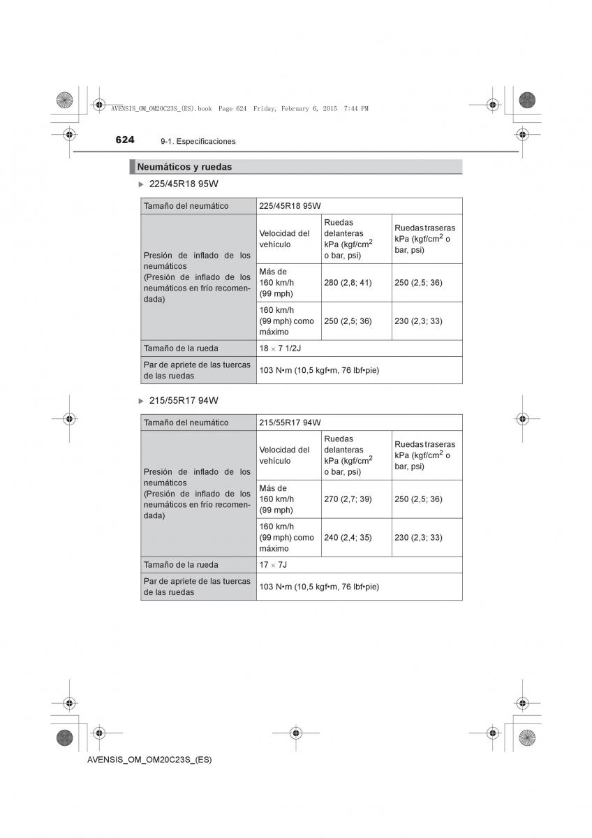 Toyota Avensis IV 4 manual del propietario / page 624