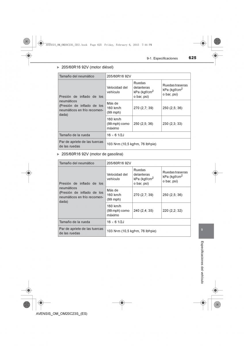 Toyota Avensis IV 4 manual del propietario / page 625