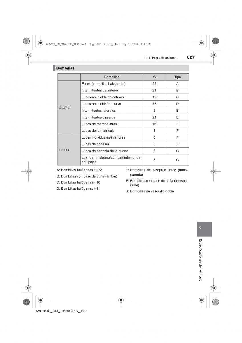 Toyota Avensis IV 4 manual del propietario / page 627