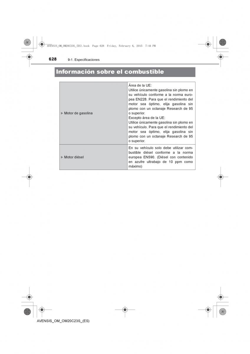 Toyota Avensis IV 4 manual del propietario / page 628