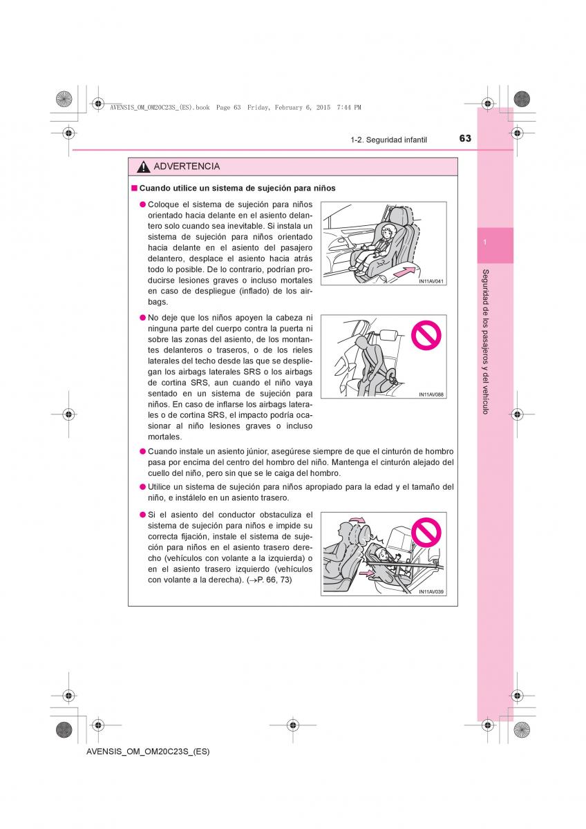 Toyota Avensis IV 4 manual del propietario / page 63