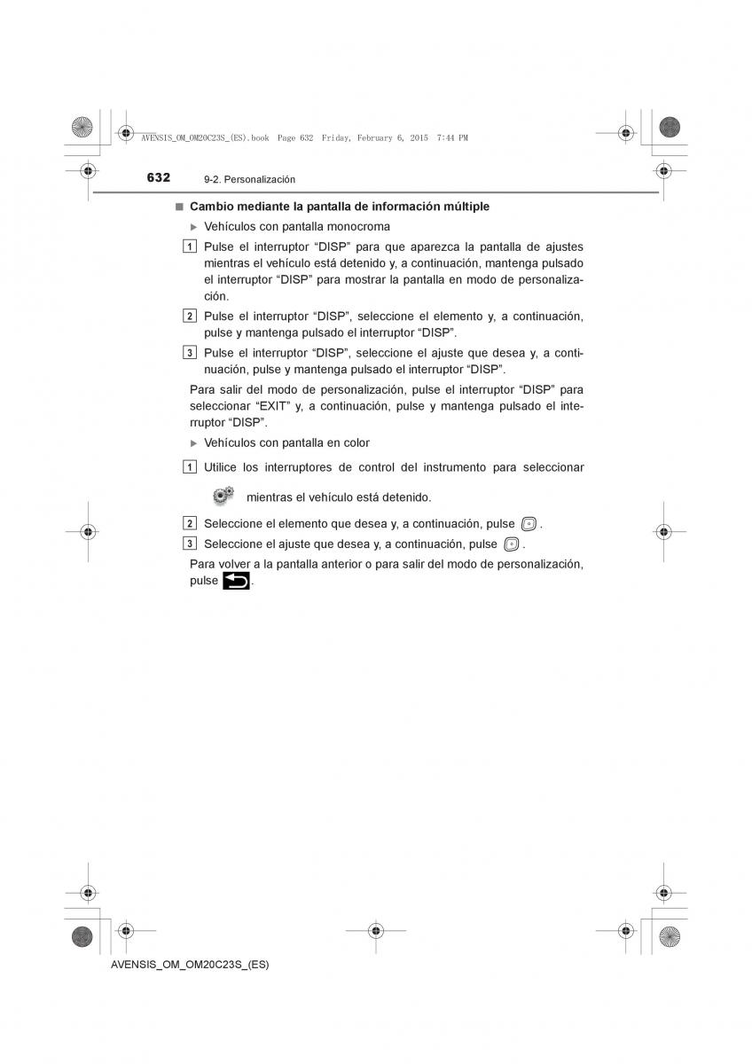 Toyota Avensis IV 4 manual del propietario / page 632