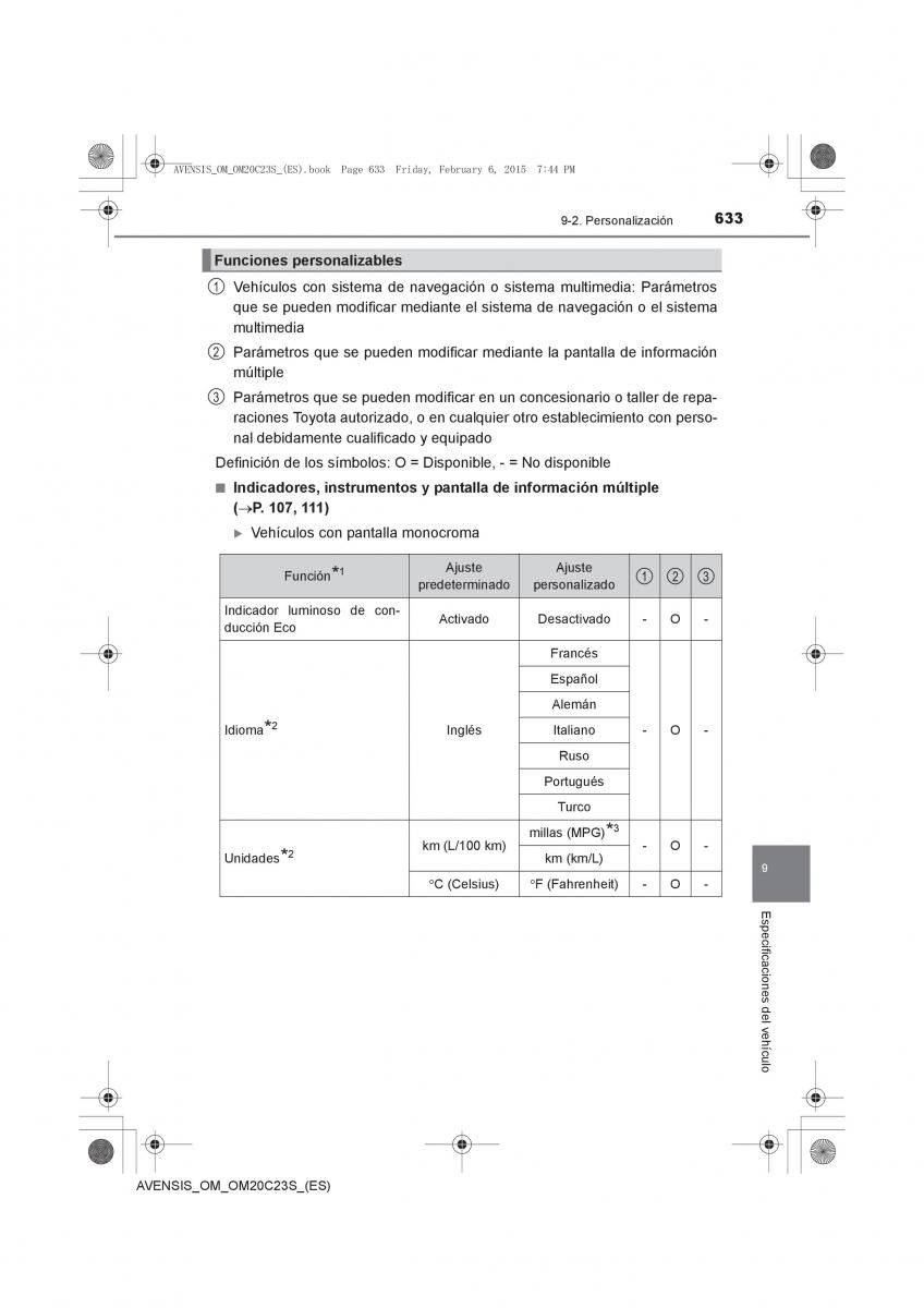 Toyota Avensis IV 4 manual del propietario / page 633