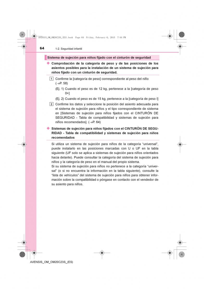 Toyota Avensis IV 4 manual del propietario / page 64