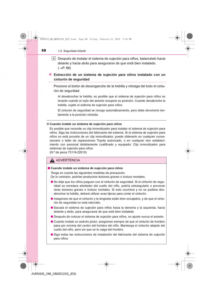 Toyota Avensis IV 4 manual del propietario / page 68