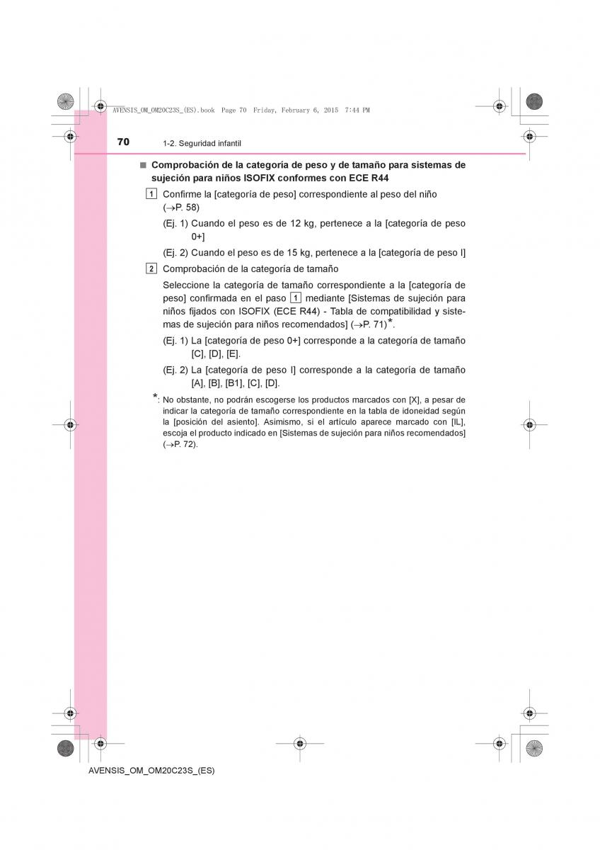 Toyota Avensis IV 4 manual del propietario / page 70